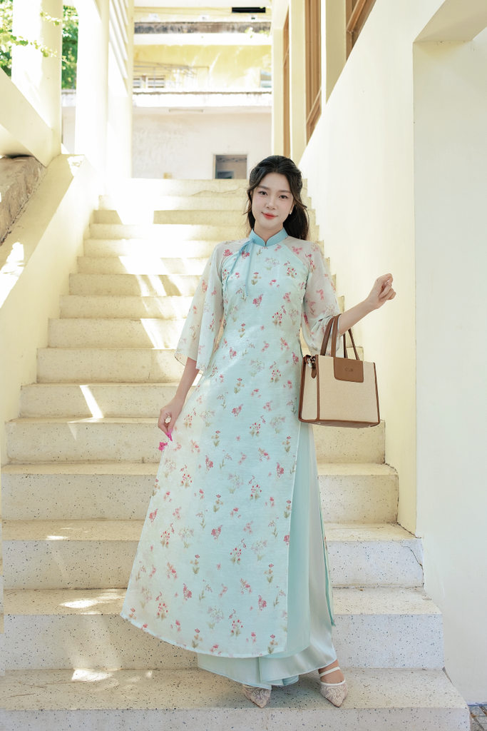 Áo dài dáng suôn An Phương - Vườn xanh