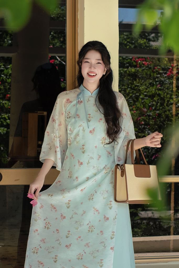 Áo dài dáng suôn An Phương - Vườn xanh