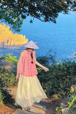 Áo vạc bay Hồ Điệp - Hồng sáng