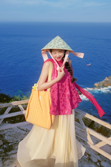 Áo vạc bay Hồ Điệp - Hồng sen