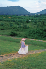 Áo vạc bay Hồ Điệp - Tím ánh xanh