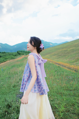 Áo vạc bay Hồ Điệp - Tím ánh xanh