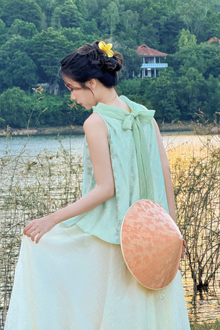 Nón lá bọc vải Hồ điệp - Cam ngọt