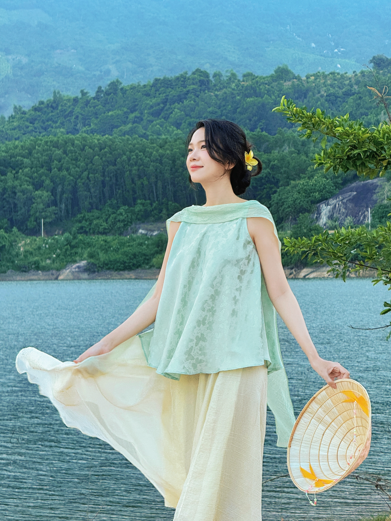 Áo vạc bay Hồ Điệp - Xanh non