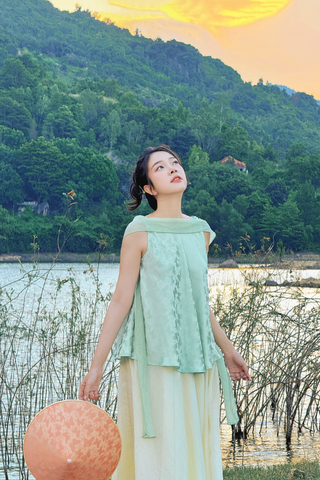 Áo vạc bay Hồ Điệp - Xanh non