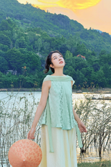 Áo vạc bay Hồ Điệp - Xanh non