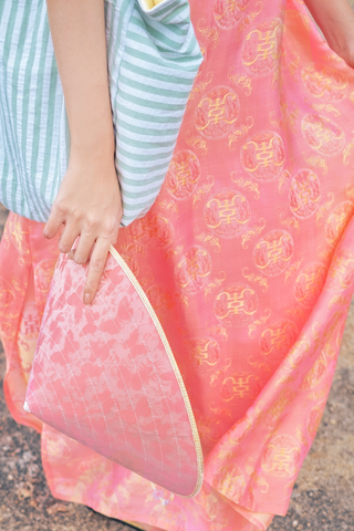 Đầm lụa tơ tằm Phụng Yến - Hồng sáng phúc thọ