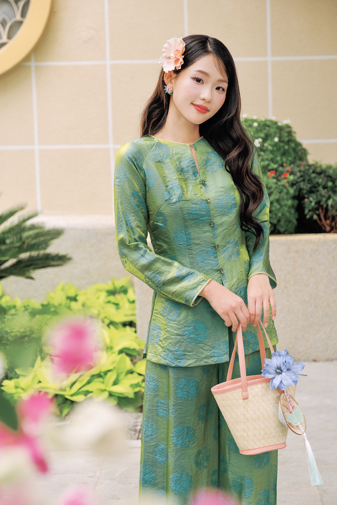 Áo bà ba Phượng Châu - Xanh ngọc