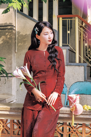 Áo bà ba Phượng Châu - Đỏ đô