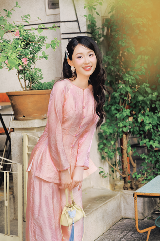 Áo bà ba Phượng Châu - Hồng nhạt