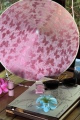 Nón lá bọc vải Hồ điệp - Hồng sáng