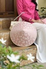 Nón lá bọc vải Hồ điệp - Hồng nhạt