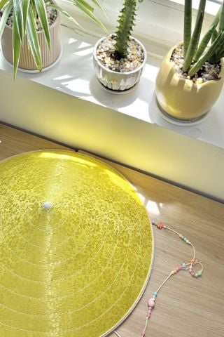 Nón lá bọc vải Chè hoa bưởi - Gấm vàng