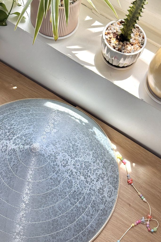 Nón lá bọc vải Chè hoa bưởi - Gấm xanh trời