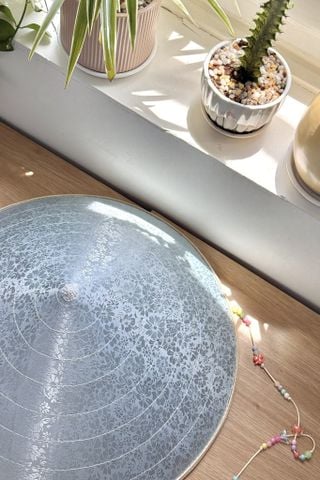 Nón lá bọc vải Chè hoa bưởi - Gấm xanh trời