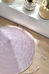 Nón lá bọc vải Chè hoa bưởi - Gấm hồng phấn