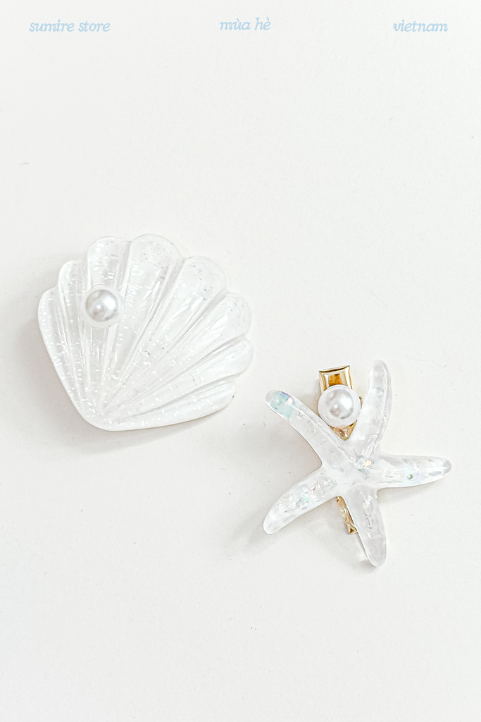Kẹp tóc sò và sao biển - 05 màu