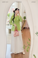 Áo bà ba lụa tơ tằm Phượng Đoan - Xanh cốm