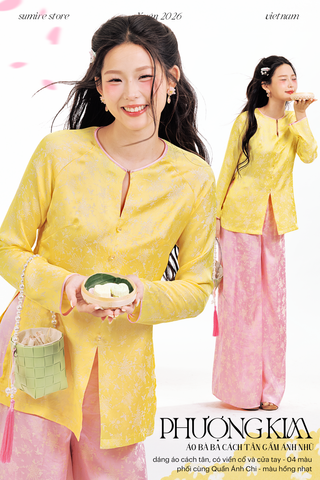 Áo bà ba Phượng Kim - Vàng