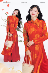 Áo dài Truyền thống Quý Xuân - Đỏ