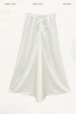 Quần gấm Cúc Chi - Trắng