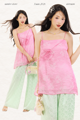 Quần gấm Lan Chi (có túi) - Xanh mint