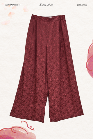 Quần gấm Lan Chi (có túi) - Đỏ đô
