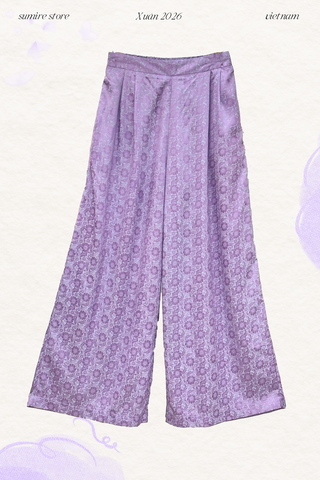 Quần gấm Lan Chi (có túi) - Tím xanh