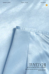 Quần dây kéo ống rộng Tuyết Chi - Xanh biển