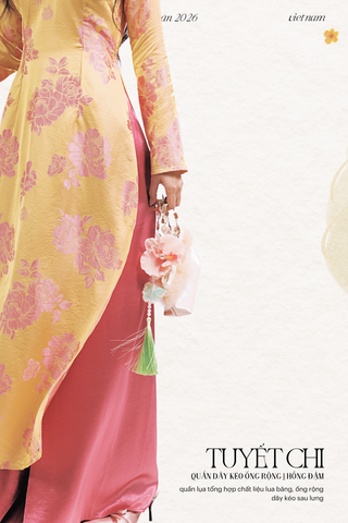 Quần dây kéo ống rộng Tuyết Chi - Hồng đậm