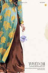 Quần dây kéo ống rộng Tuyết Chi - Nâu