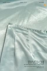 Quần dây kéo ống rộng Tuyết Chi - Xanh lơ nhạt