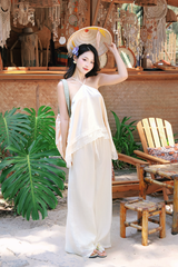 Quần tơ Thạch thủy tinh - Nhãn