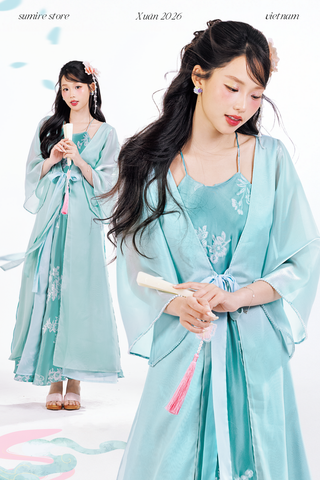 Áo khoác tứ thân Tiên Nương - Xanh ngọc