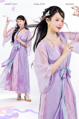 Đầm cổ yếm Tiên Dung - Tím nhạt