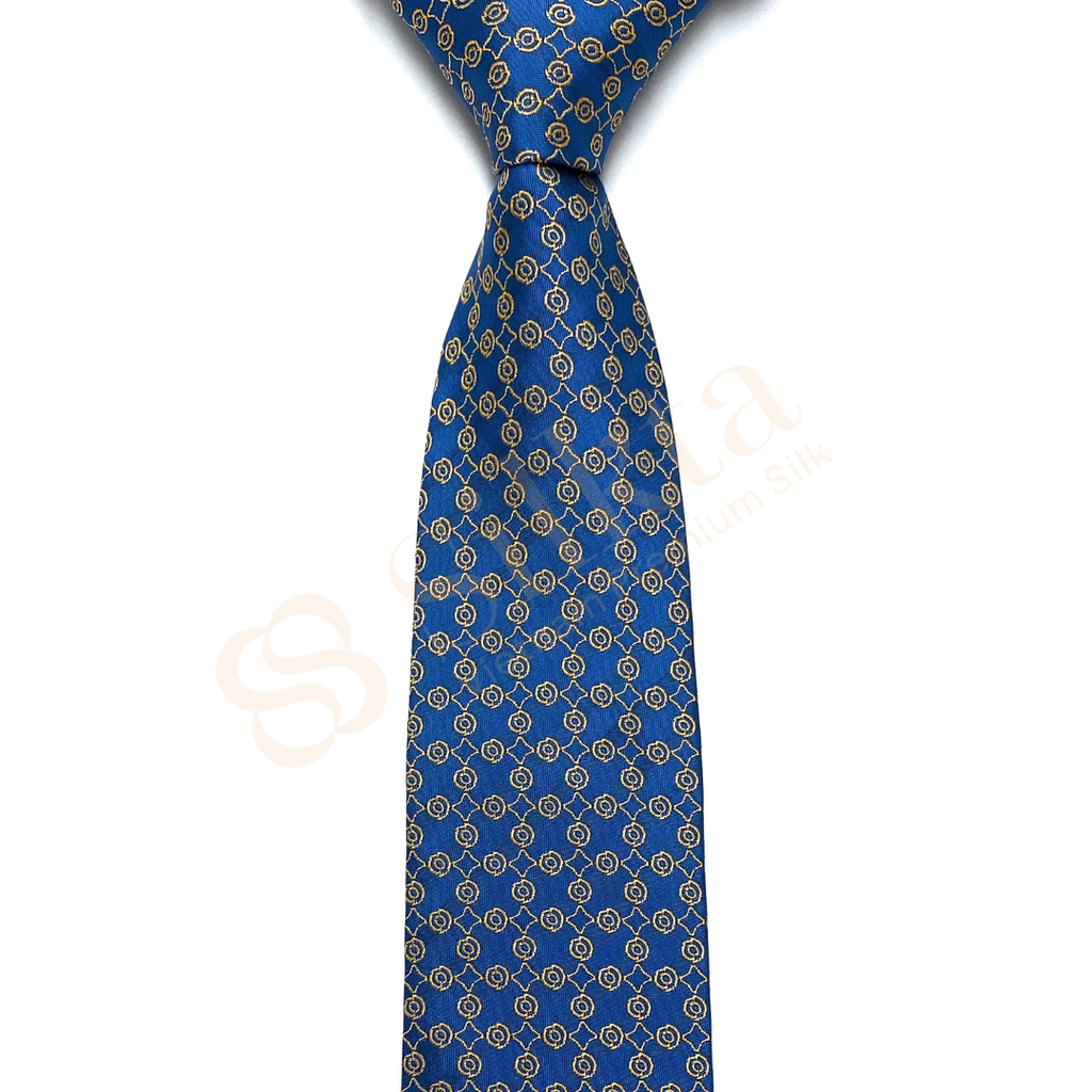 Cà vạt 100% lụa tơ tằm tự nhiên - màu xanh Navy