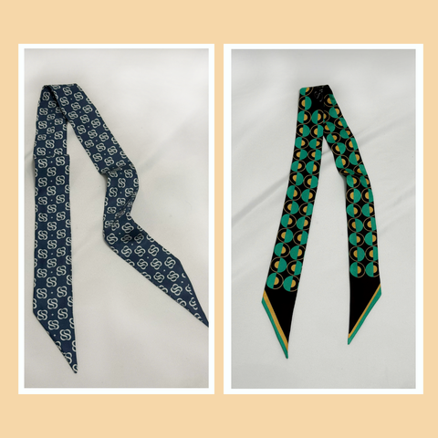Combo 2 khăn Twilly lụa tơ tằm tự nhiên 100% C2S02