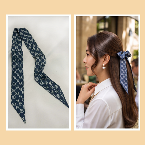 Combo 2 khăn Twilly lụa tơ tằm tự nhiên 100% C2S02