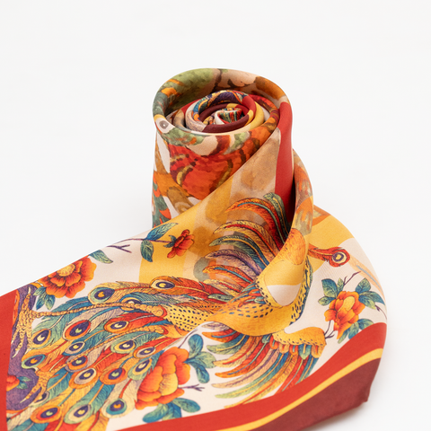 Imperial Spirits - Natural Silkscarf 90*90cm