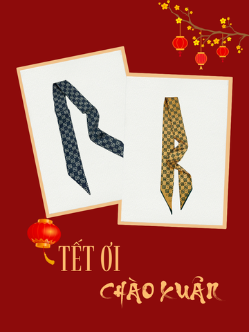 Combo 2 khăn Twilly lụa tơ tằm tự nhiên 100% C2S01