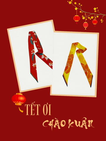 Combo 2 khăn Twilly lụa tơ tằm tự nhiên 100% C2S03