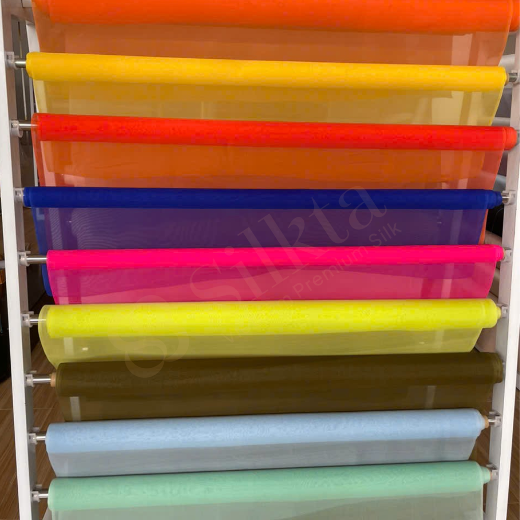 Vải lụa Organza tơ sống - lụa tơ tằm tự nhiên 100% Made in Vietnam