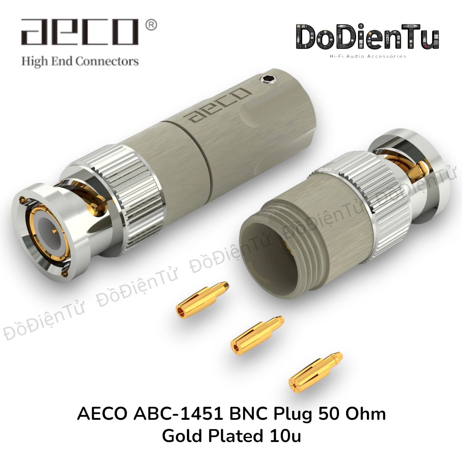AECO ABC-1451 BNC Plug 50 Ohm - Gold Plated 10u (2 pcs) | Đồ Điện Tử