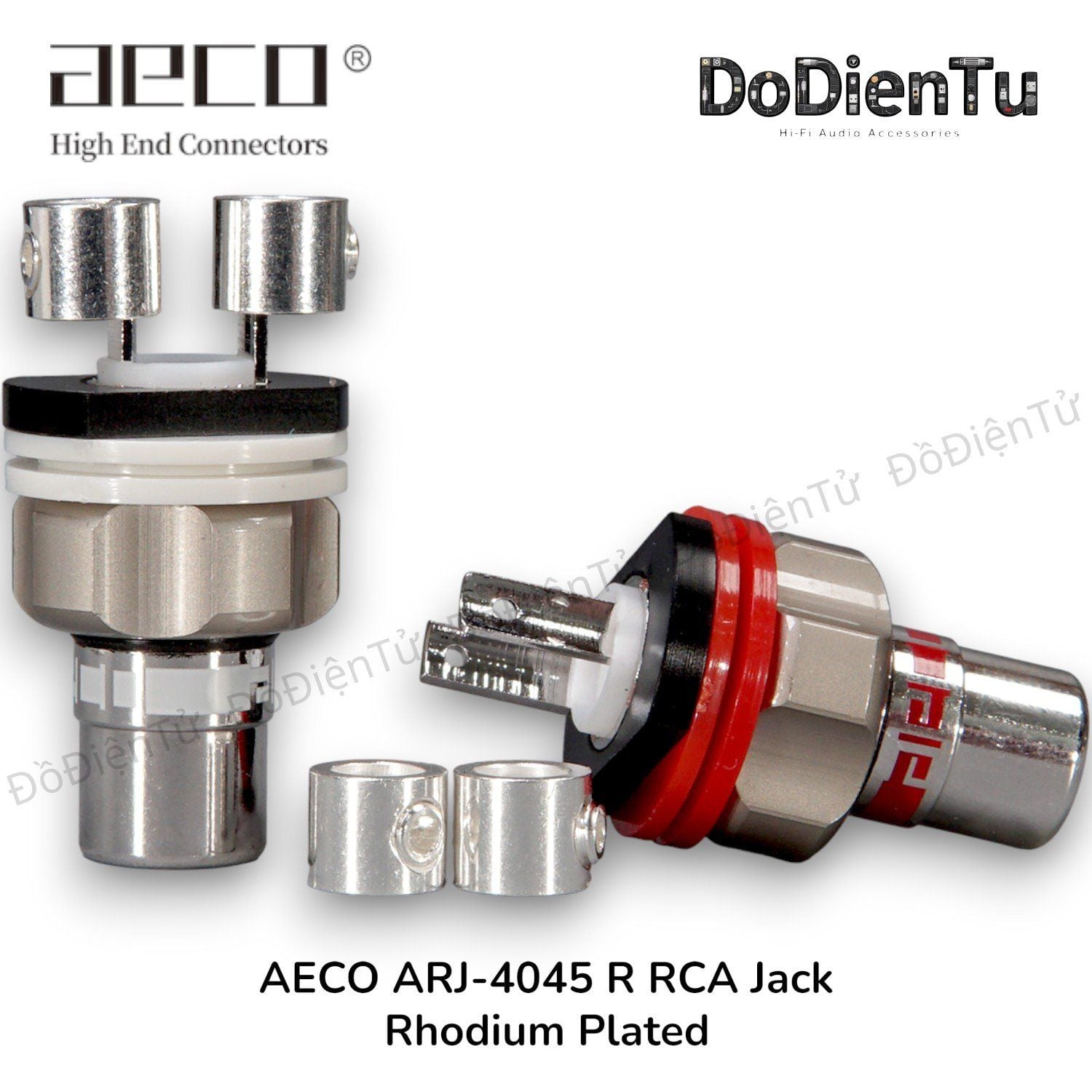 aeco ARJ-4045 (R) RCA Jack - Rhodium Plated (2 pcs)