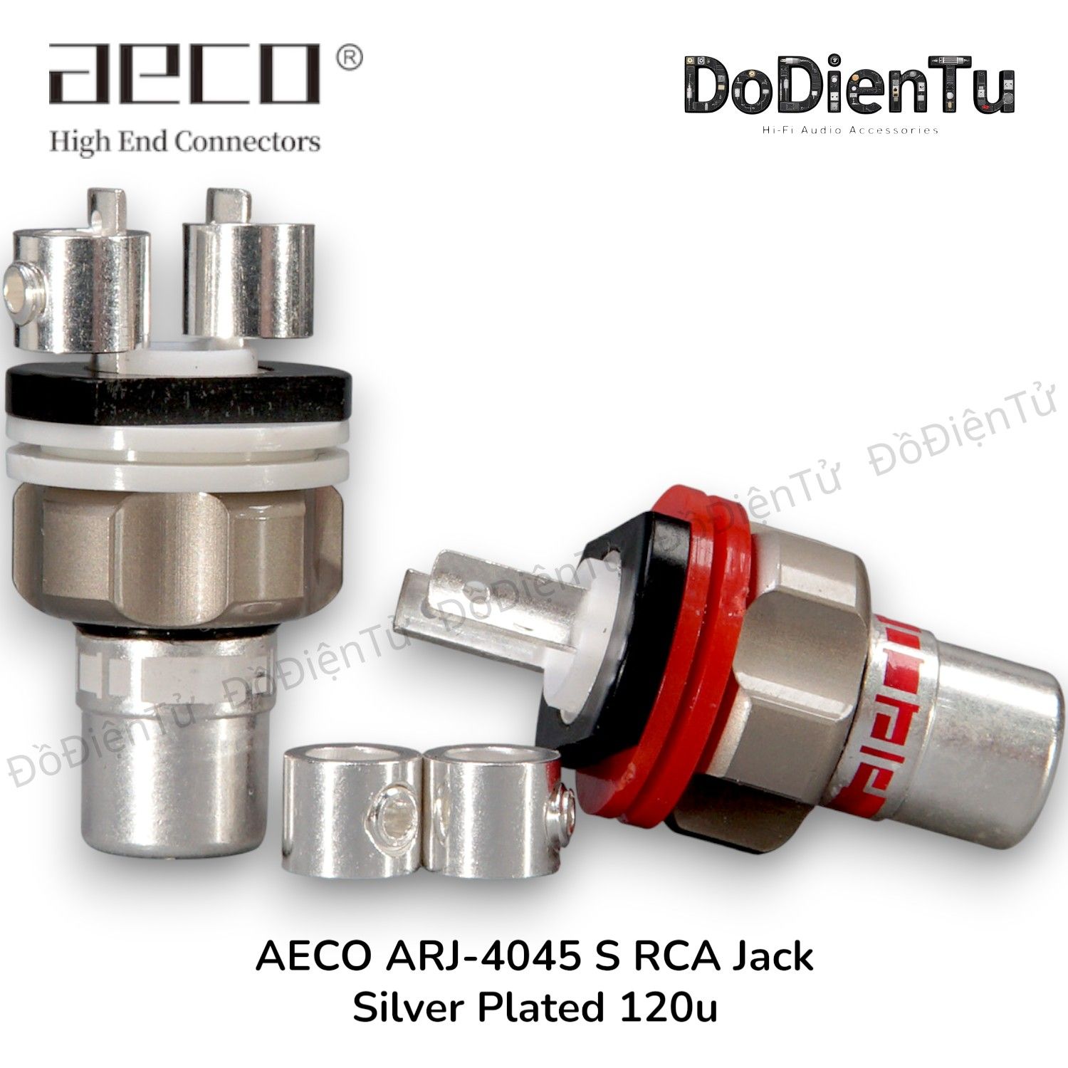 aeco ARJ-4045 (S) RCA Jack - Silver Plated 120u (2 pcs)