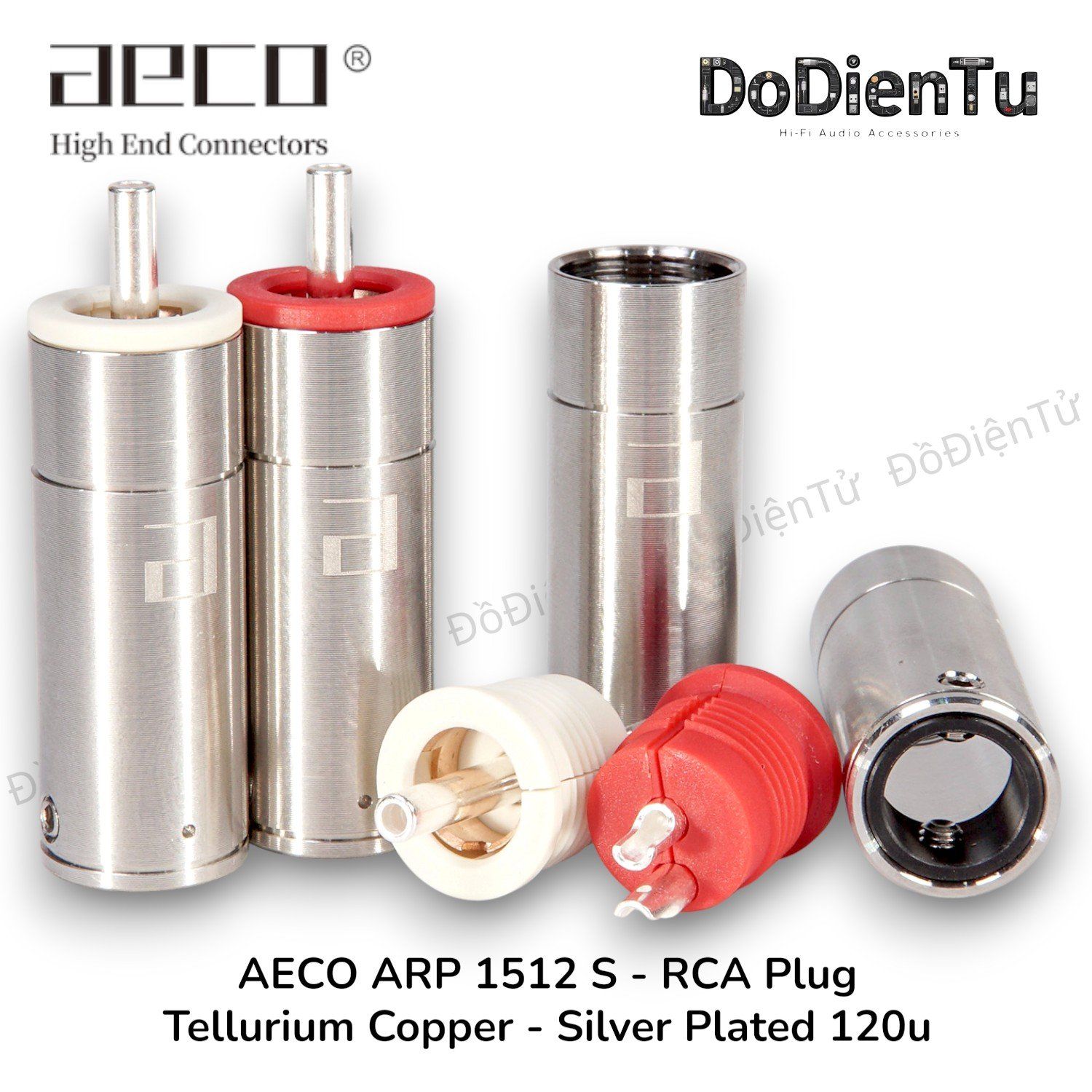 aeco ARP-1512 (S) RCA Plug - Tellurium Copper Silver Plated Ø11mm (4 pcs)