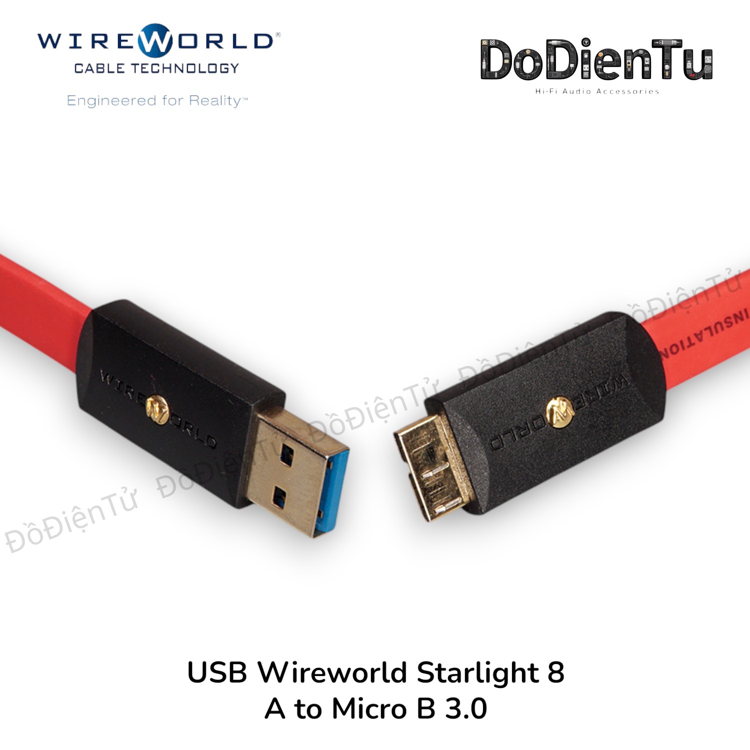 美品 WIREWORLD Starlight 8 USB3.0 A→B0.6m Wireworld Starlight 8 USB 3.1 Audio Cord | 28 AWG Cable