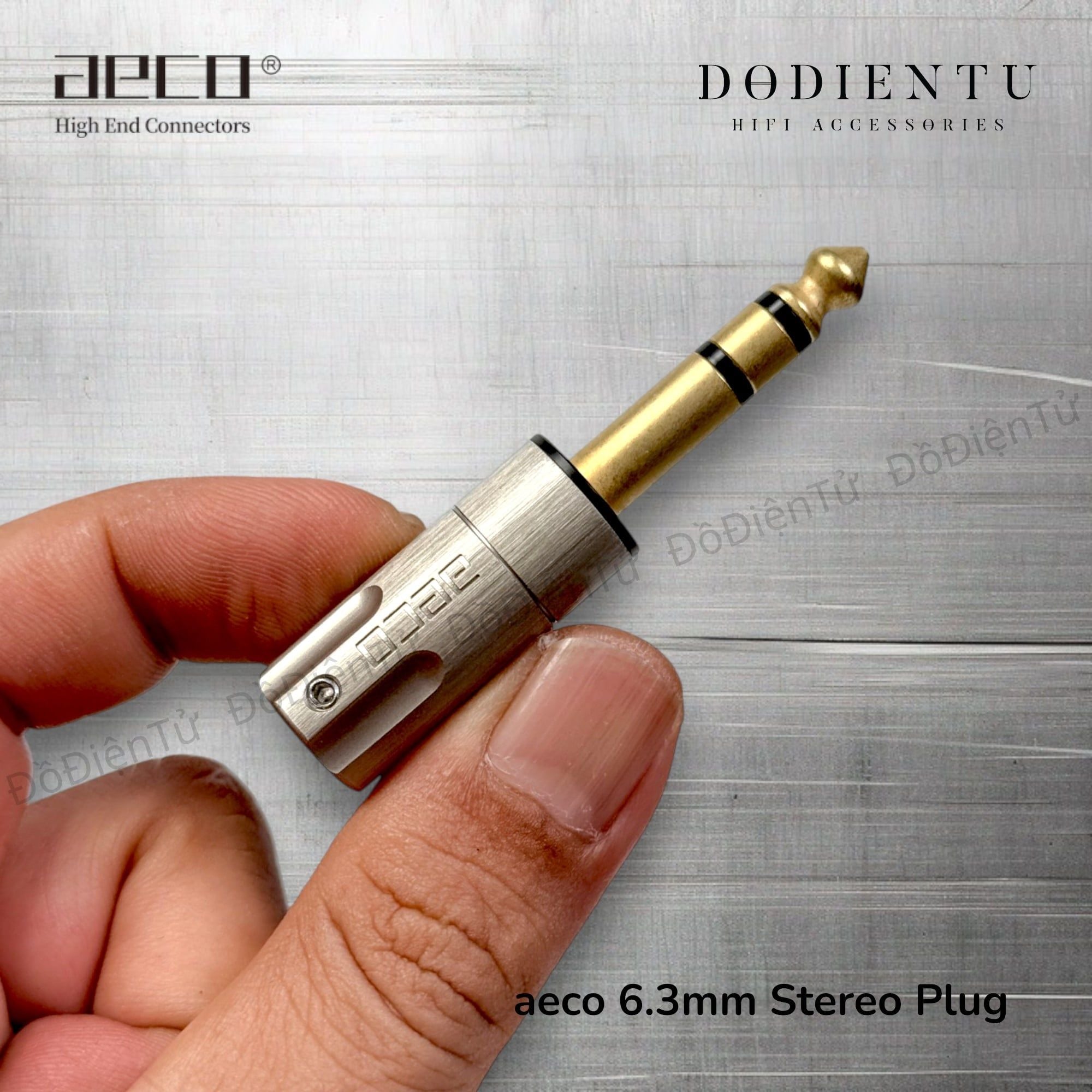 aeco AT6-1231 (G) 6.35mm Stereo Plug - Tellurium Copper Gold Plated 10u