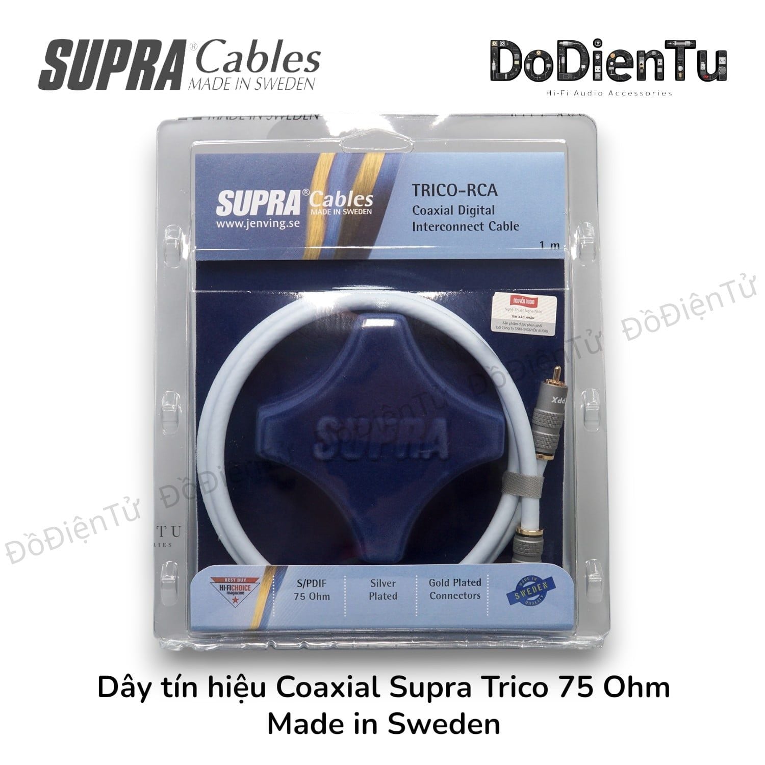 Supra Trico Coaxial 75 Ohm - RCA to RCA