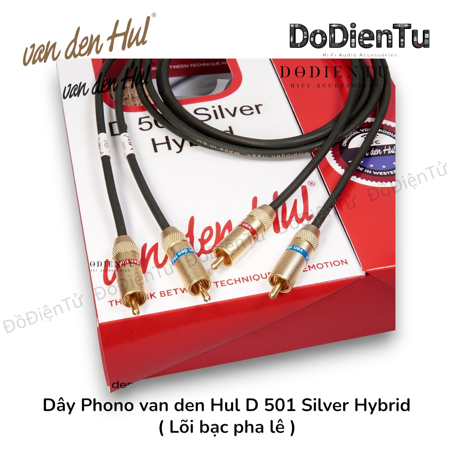 van den hul - The D 501 Silver Hybrid - Phono Cable RCA - RCA | Đồ